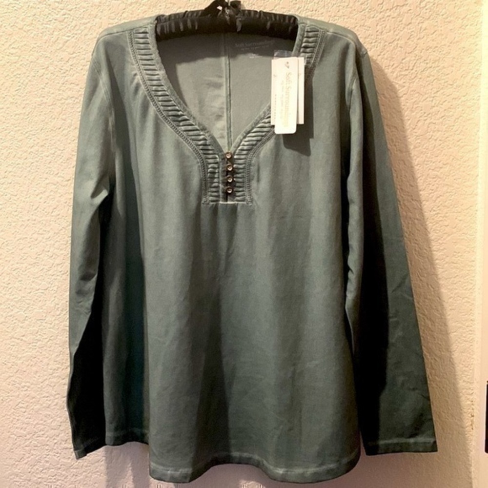 Soft Surroundings Angeline Top Green Slate
